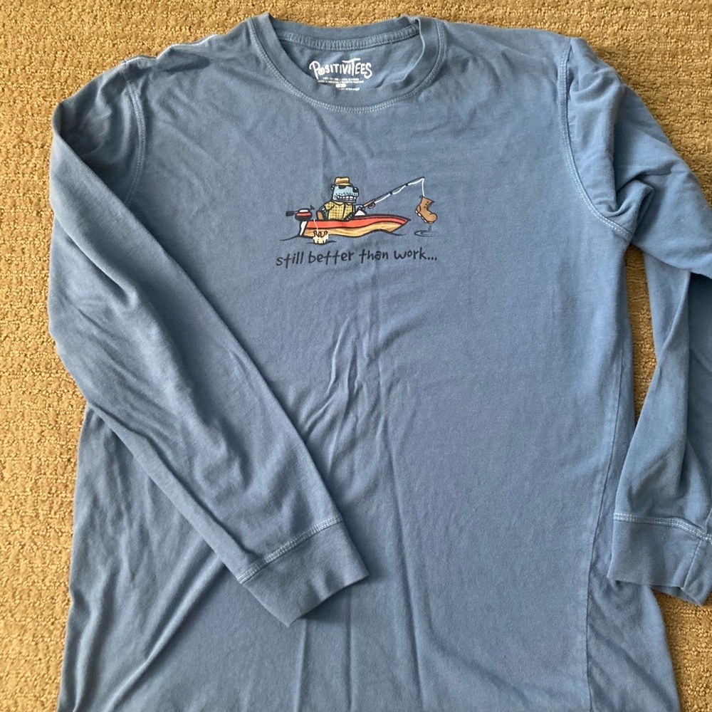 Boys Size Large Positivitees fishing shirt